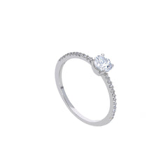 Linden 18 Karat Weissgold Solitärring für Damen