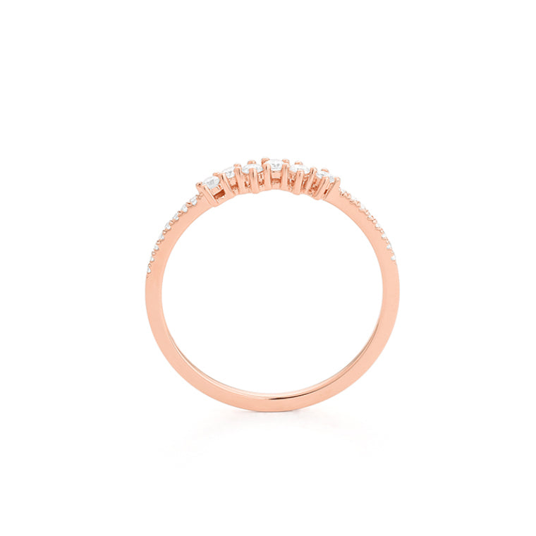 Facet Smart 18 Karat Roségold Ring mit 22 Diamanten