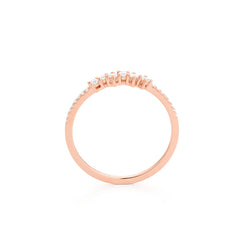 Facet Smart 18 Karat Roségold Ring mit 22 Diamanten