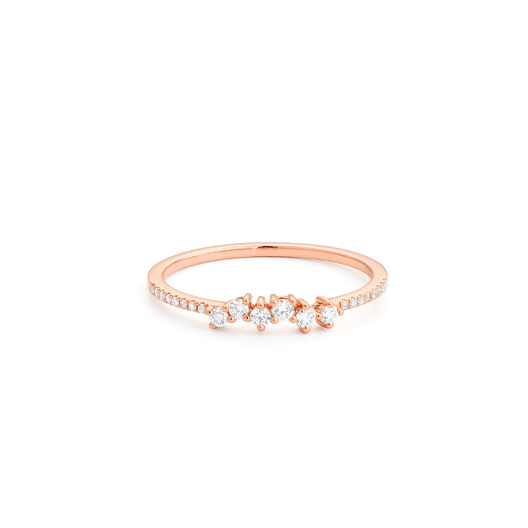 Facet Smart 18 Karat Roségold Ring mit 22 Diamanten