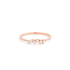 Facet Smart 18 Karat Roségold Ring mit 22 Diamanten
