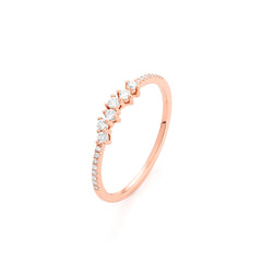 Facet Smart 18 Karat Roségold Ring mit 22 Diamanten