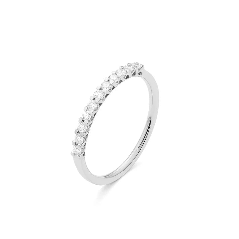 Facet 18K Weissgold Damenring mit Diamanten