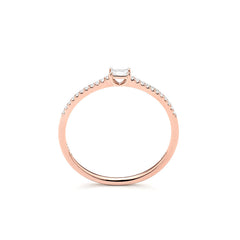 Facet 18K Rotgold Damenring mit Diamanten