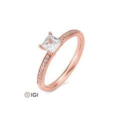 Breuning Carré Verlobungsring mit Labordiamanten - 41062480