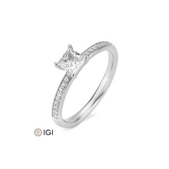 Breuning Carré Verlobungsring mit Labordiamanten - 41062480