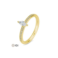 Breuning Navette Verlobungsring mit Diamanten