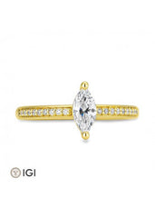 Breuning Navette Verlobungsring mit Diamanten