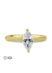 Breuning Navette Verlobungsring mit Diamanten