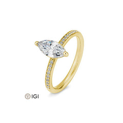 Breuning Navette Verlobungsring mit Diamanten