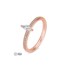 Breuning Navette Verlobungsring mit Diamanten