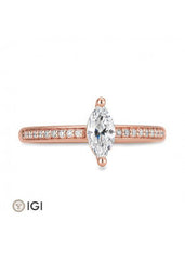 Breuning Navette Verlobungsring mit Diamanten