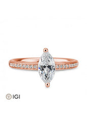 Breuning Navette Verlobungsring mit Diamanten