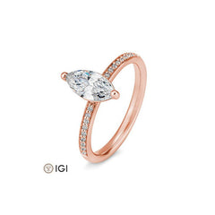 Breuning Navette Verlobungsring mit Diamanten