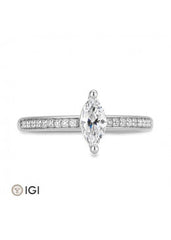 Breuning Navette Verlobungsring mit Diamanten