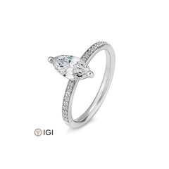 Breuning Navette Verlobungsring mit Diamanten