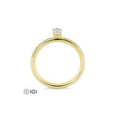 Breuning Oval Verlobungsring mit Labordiamanten - 41062340