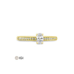 Breuning Oval Verlobungsring mit Labordiamanten - 41062340