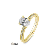 Breuning Oval Verlobungsring mit Labordiamanten - 41062340