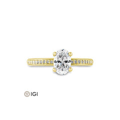 Breuning Oval Verlobungsring mit Labordiamanten - 41062340