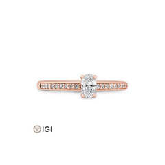 Breuning Oval Verlobungsring mit Labordiamanten - 41062340