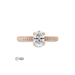 Breuning Oval Verlobungsring mit Labordiamanten - 41062340