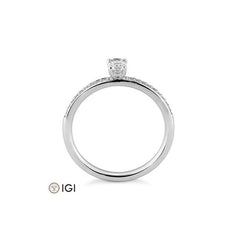 Breuning Oval Verlobungsring mit Labordiamanten - 41062340