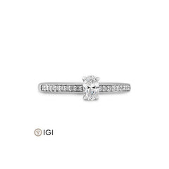 Breuning Oval Verlobungsring mit Labordiamanten - 41062340