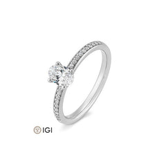 Breuning Oval Verlobungsring mit Labordiamanten - 41062340