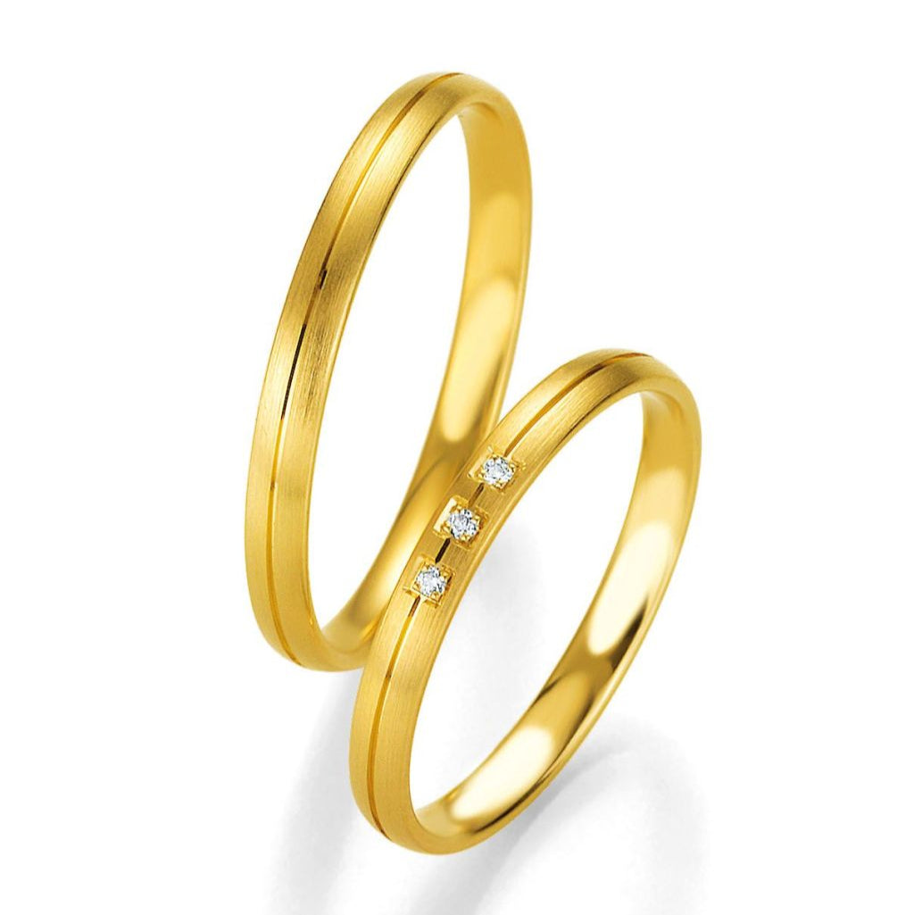 Breuning Trauringe Basic mit Diamanten - 48/04324 & 48/04323