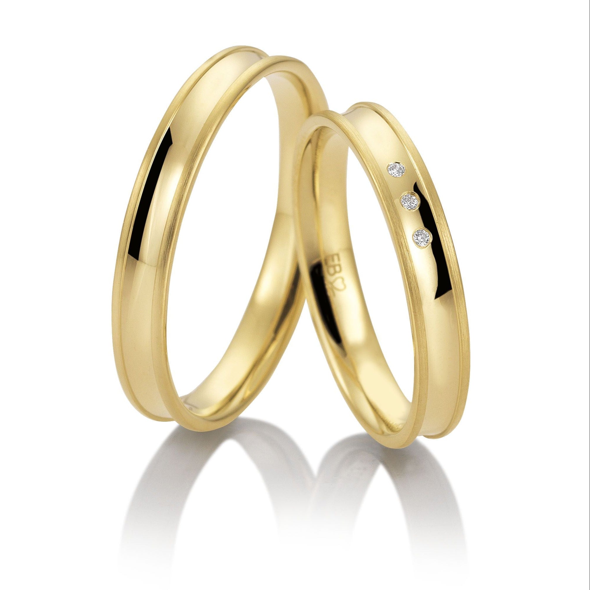 Breuning Trauringe Basic mit Diamanten - 48/05704 & 48/05703