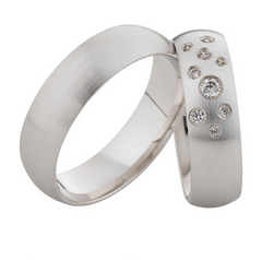 Linden Trauringe / Eheringe Aarau mit Diamanten - 776/777