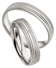 Linden Trauringe / Eheringe Bäretswil mit Diamant - 240/241