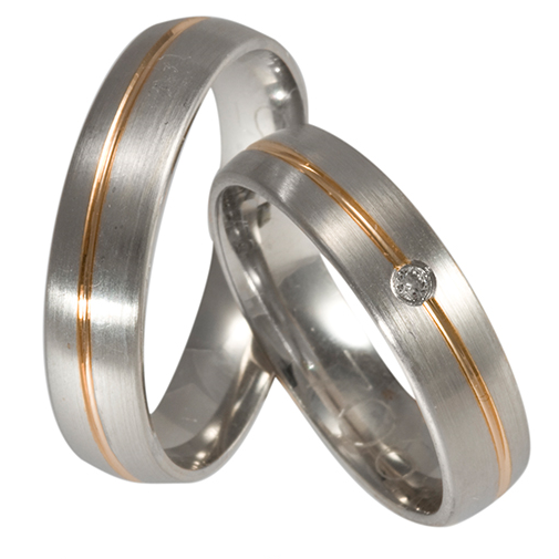 Linden Trauringe / Eheringe Laufenburg in Bicolor - 705/706