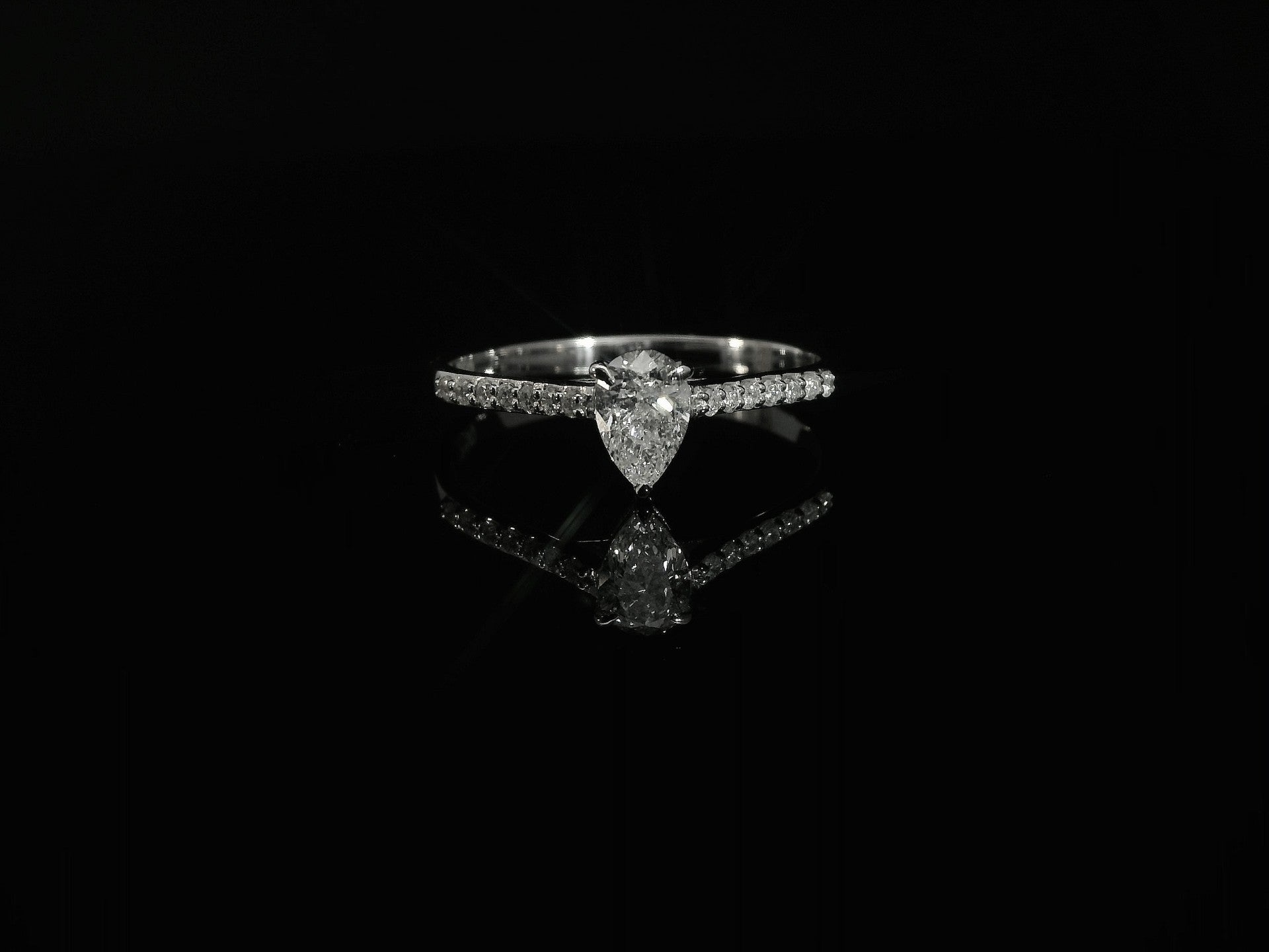 Linden Verlobungsring in 18 Karat - 750 Weissgold mit Diamanten - YZ0004348