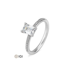 Verlobungsring Baguette mit Labordiamanten - 41062310