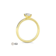 Verlobungsring Baguette mit Labordiamanten - 41062310