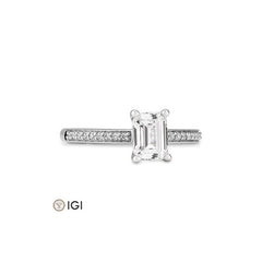 Verlobungsring Baguette mit Labordiamanten - 41062310