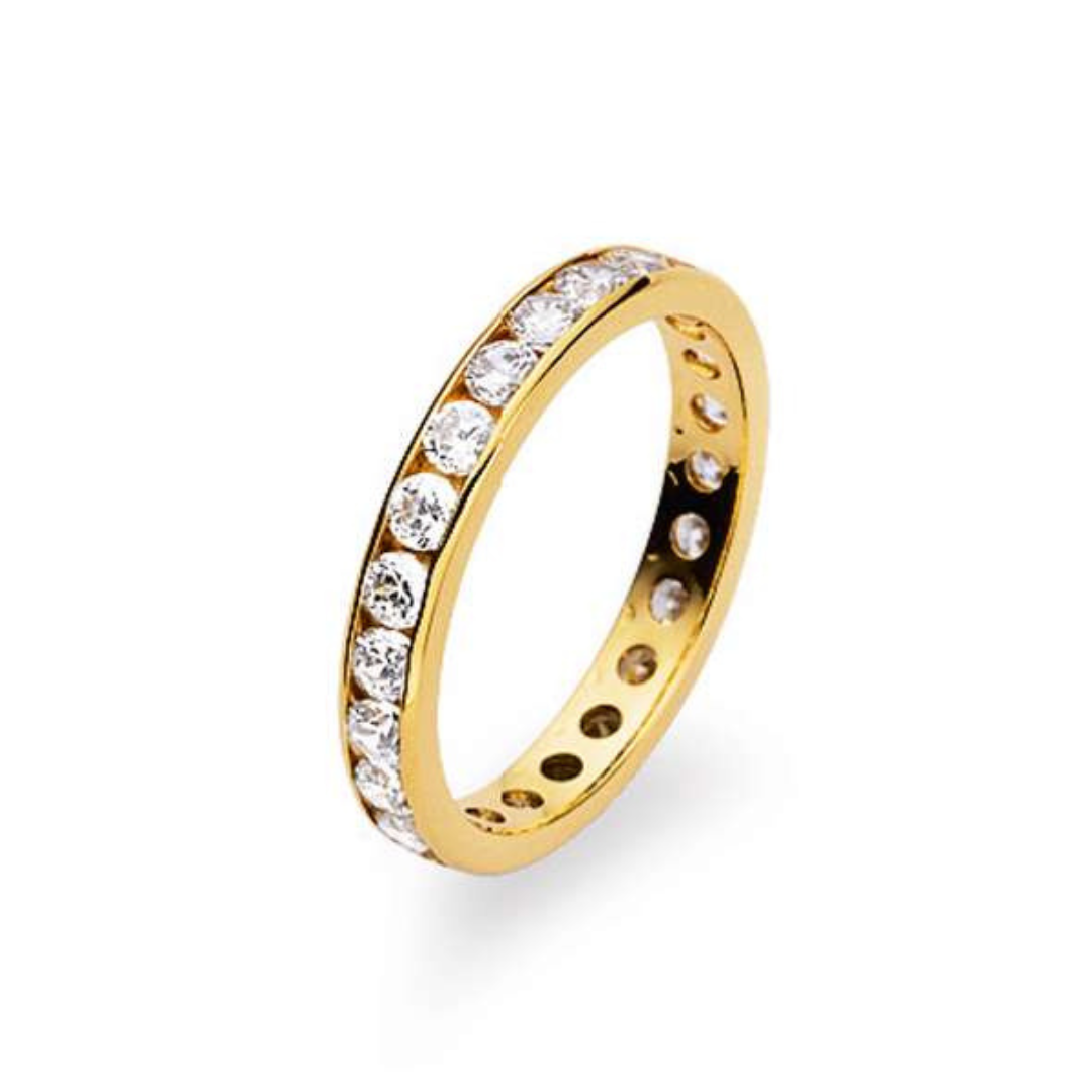 Linden Classic 18 Karat Gelbgold Memoire Ringe mit Zirkonia