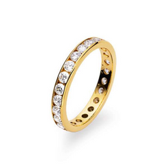 Linden Classic 18 Karat Gelbgold Memoire Ringe mit Zirkonia