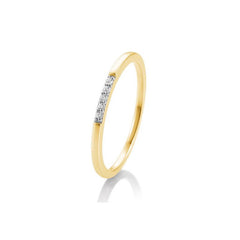 Breuning 18 Karat Gold Memoire Ring mit 5 Diamanten 0.038 ct. - 41/88018