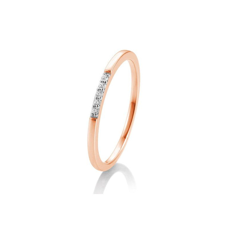Breuning 18 Karat Gold Memoire Ring mit 5 Diamanten 0.038 ct. - 41/88018
