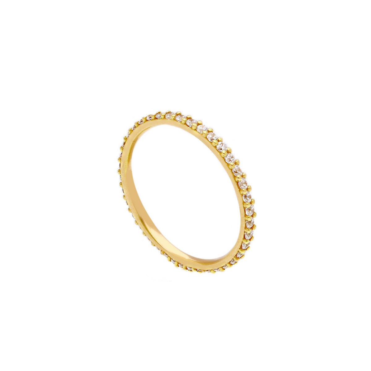 18 Karat Gelbgold Memoire Ring mit Zirkonia