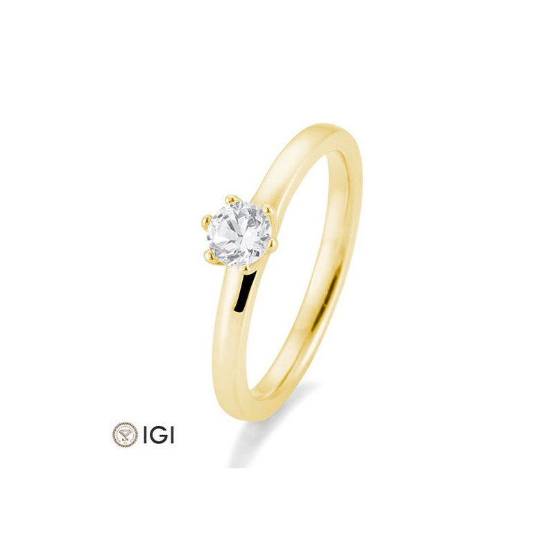 Breuning 18 Karat Gold Verlobungsring 6er Krappe mit Diamant - 41/05988
