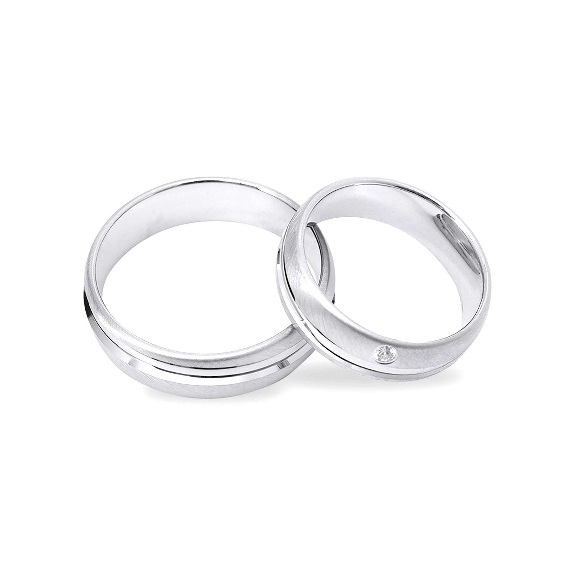 Partnerringe Silber 925 – Ringe mit Zirkonia - LS-27/6 & LS28/6
