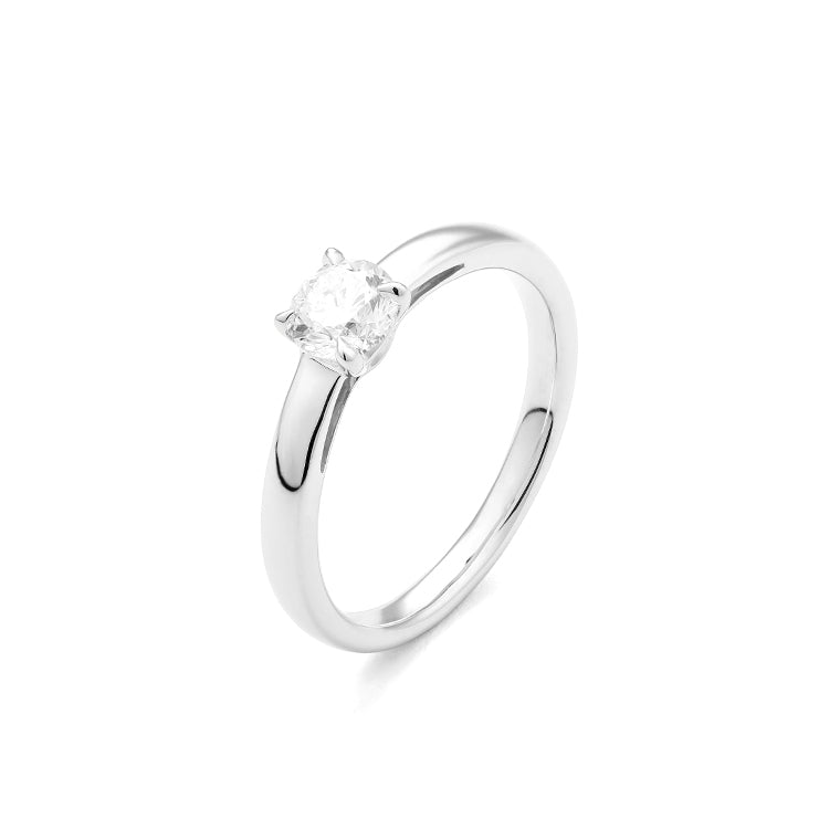 Facet Eye Clean Weissgold Solitaerring 18Kt