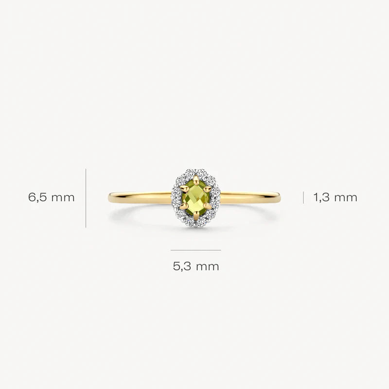 Blush Ring in 585/14 Karat Gelbgold mit Peridot und Zirkonia - 1258YGP