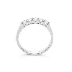 Facet Classic 18 Karat Weissgold Memoire Ring mit Diamanten