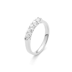 Facet Classic 18 Karat Weissgold Memoire Ring mit Diamanten