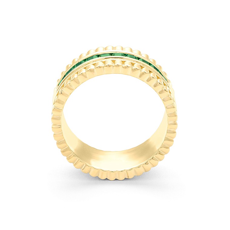 Facet Halbgefasster Tsavorit Gelbgold Memoirering mit Diamanten